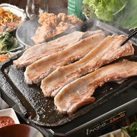国産生・極厚カットのサムギョプサルが食べ放題！