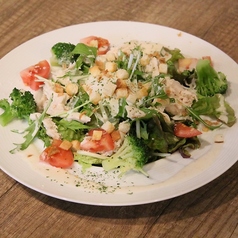 鶏ハムとブロッコリーのシーザーサラダ/ハリハリ大根とちりめんの梅しそサラダ