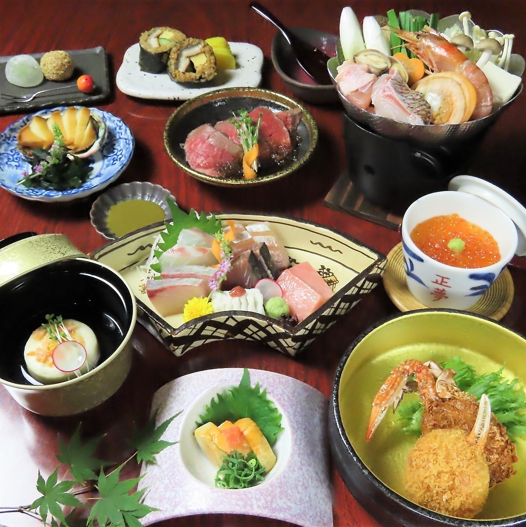 １人１皿提供でわずらわしい取り分け不用♪会席仕立てのコースは飲み放題付6000円～