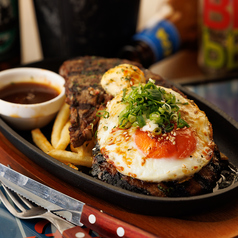 照り焼きハンバーグ＆リブアイステーキ