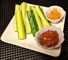 本日の野菜ディップ(味噌・マヨネーズ・梅タレから2種をお選び下さい)