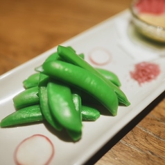 スナップエンドウ　胡麻味噌ディップ