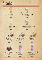 アルコールメニュー