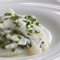 甲イカの花切り　青紫蘇炒め