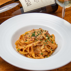 フェットチーニ(ロングパスタ)信州太郎ぽーくのクリーミーなトマトソース