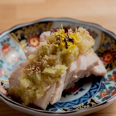 蒸し鶏のネギソース