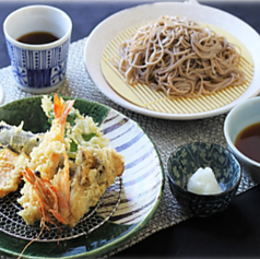 車海老と季節野菜のそばセット