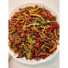 細切り豚肉のカリカリ炒め/ラムチョップのクミン炒め