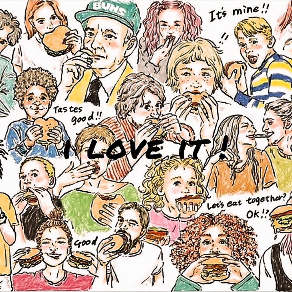 アメリカンダイナーをイメージした【American diner B-Pono】ボリューム感のあるバーガーをどうぞ♪