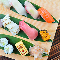 新鮮鮮魚の握り寿司は絶品の職人技！