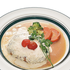 白い和風ハンバーグ