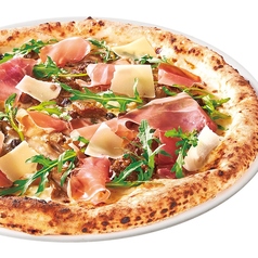 ポルチーニ茸と生ハム、ルーコラのピッツァ