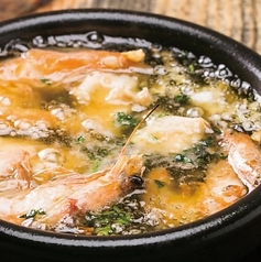 つぶ貝とエビのアヒージョ～厚切りバケット付き～