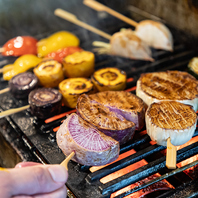 旬の鎌倉野菜を使った焼き野菜串は素材の味を楽しめる◎