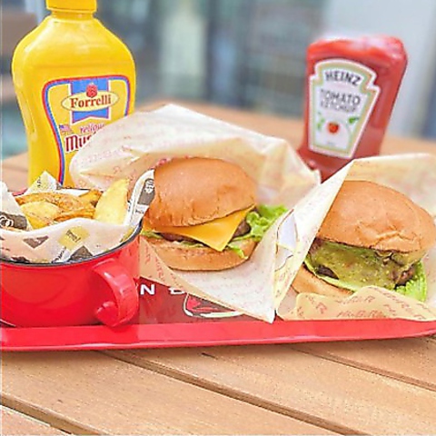 限定5食のハンバーガー