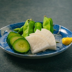 枝豆と漬物