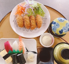 カキフライ寿司付き定食