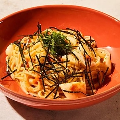 スルメイカと旨味明太子ガーリックパスタ