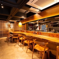 調理工程が楽しめるカウンター席