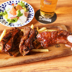 技ありの肉料理は豪快でボリューミー&豪華シーフード