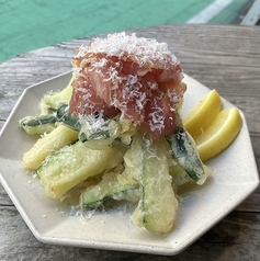 ズッキーニフリット 生ハム添え