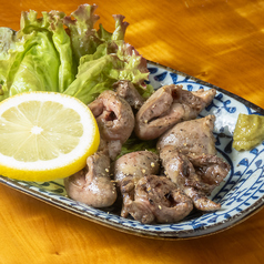 国産鶏ハツの黒胡椒焼き