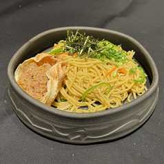 蟹ぶっかけ塩焼きそば/普通のおにぎり(2個)