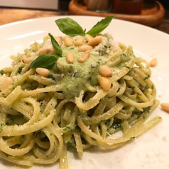 風味豊かなパスタ　「ジェノベーゼ」の写真