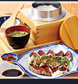 料理メニュー写真&nbsp;わら焼き鰹のタレたたき定食 (焼き切り)