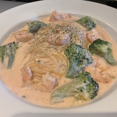 海老とブロッコリーの明太クリームパスタ