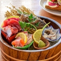 料理メニュー写真&nbsp;若いか姿造りと旬鮮魚造り桶盛合せ