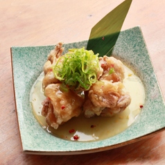 ひな鶏の唐揚げ 柚子胡椒餡掛け
