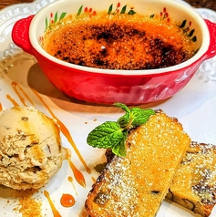 栗のクレームブリュレとパウンドケーキ　アイス添え
