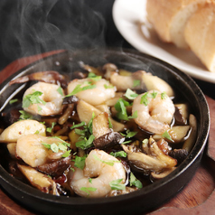 混浴アヒージョキノコとエビの素敵すぎるマッチング