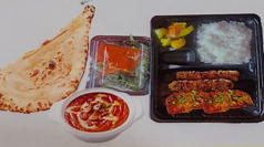 DINNER(中サイズ) 1種類カレー/ナン&ライス/サラダ/チキンティッカー2P/漬物/シークケバブ2P