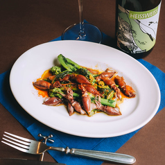 富山県産ホタルイカと菜の花の軽いマリネ