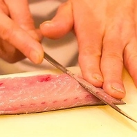 市場より仕入れた新鮮な魚