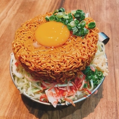 チキンラーメン玉子もんじゃ