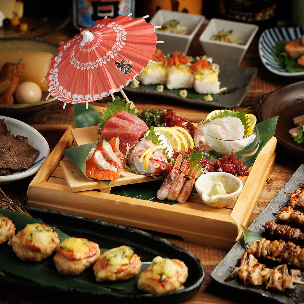 江坂駅前 居酒屋 完全個室 和食 海鮮 焼き鳥 飲み放題 接待 宴会 女子会 会食 日本酒 合コン 誕生日