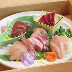 みやざき地頭鶏の刺し身盛り合わせ