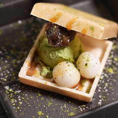 白玉と最中の抹茶アイス