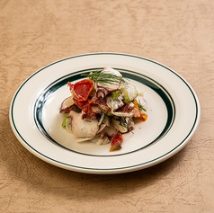 タコとセロリのマリネ　セミドライトマトとディルのアクセント