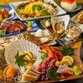 コースの料理は季節ごとに内容を変更！旬の味や九州料理を満足ゆくまでお召し上がり頂けます！鮮魚盛りや馬刺し、もつ鍋など多数ご用意しております！