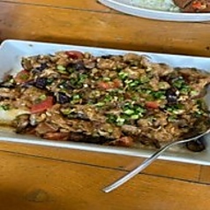 埼玉県産ナスと鶏皮の油淋鶏