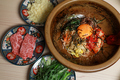 料理メニュー写真&nbsp;石焼九条ネギビビンバ/石焼チーズビビンバ