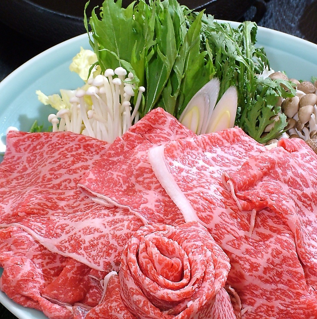 特選【福島黒毛和牛すき焼き・しゃぶしゃぶコース】2.5H飲み放題付8800円⇒6800円！