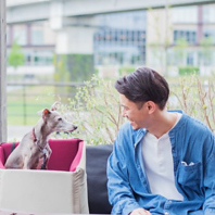 テラス席にてわんちゃんメニュー取り揃えております！