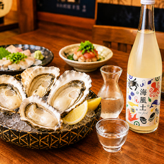 牡蠣を引き立てる、こだわりの日本酒。