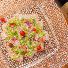 鮮魚のカルパッチョ～夏野菜と貝出汁のネバネバソース