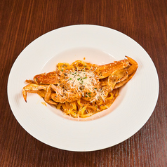 渡り蟹のトマトクリームパスタ
